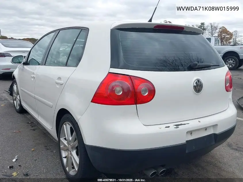 WVWDA71K08W015999 2008 Volkswagen Rabbit S