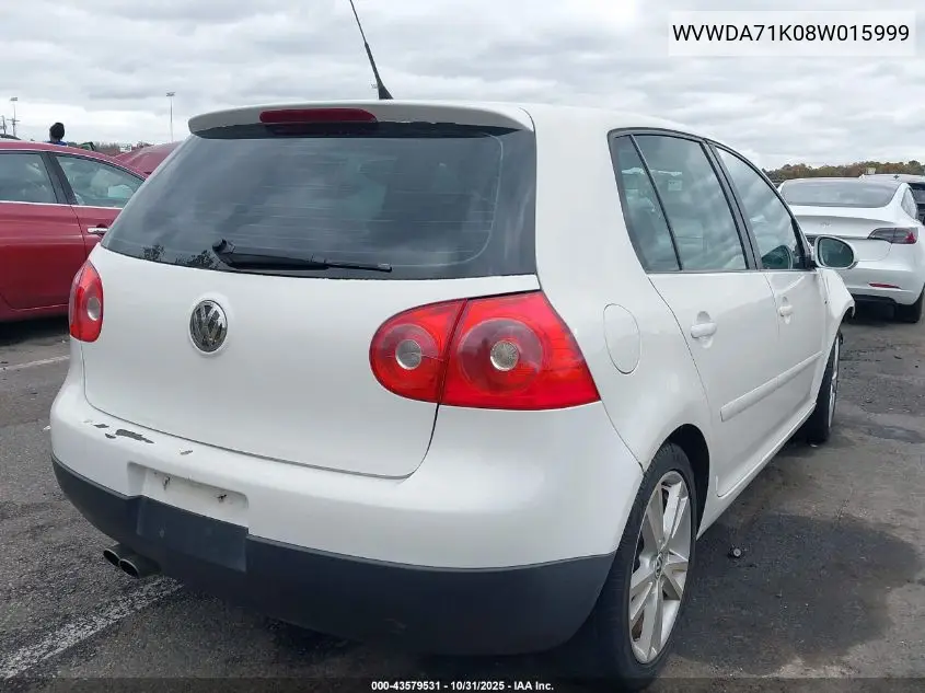 WVWDA71K08W015999 2008 Volkswagen Rabbit S