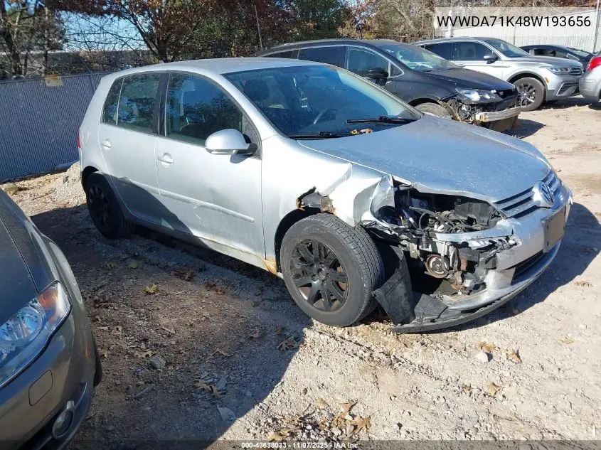 WVWDA71K48W193656 2008 Volkswagen Rabbit S
