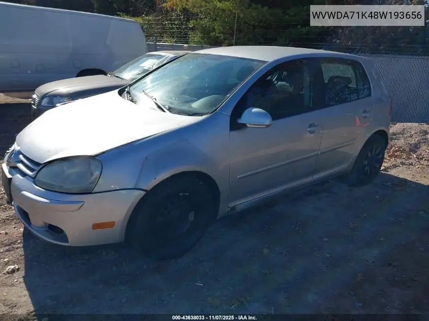 WVWDA71K48W193656 2008 Volkswagen Rabbit S