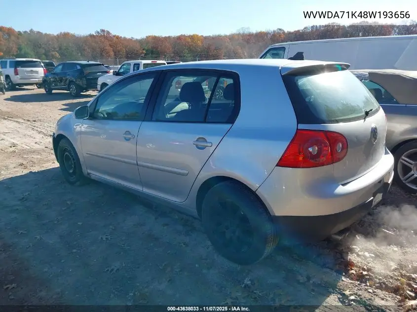 WVWDA71K48W193656 2008 Volkswagen Rabbit S