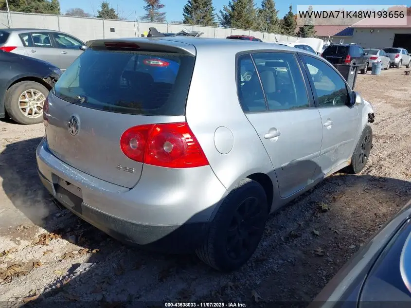 WVWDA71K48W193656 2008 Volkswagen Rabbit S