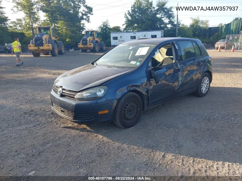 2010 Volkswagen Golf 4-Door VIN: WVWDA7AJ4AW357937 Lot: 40107796