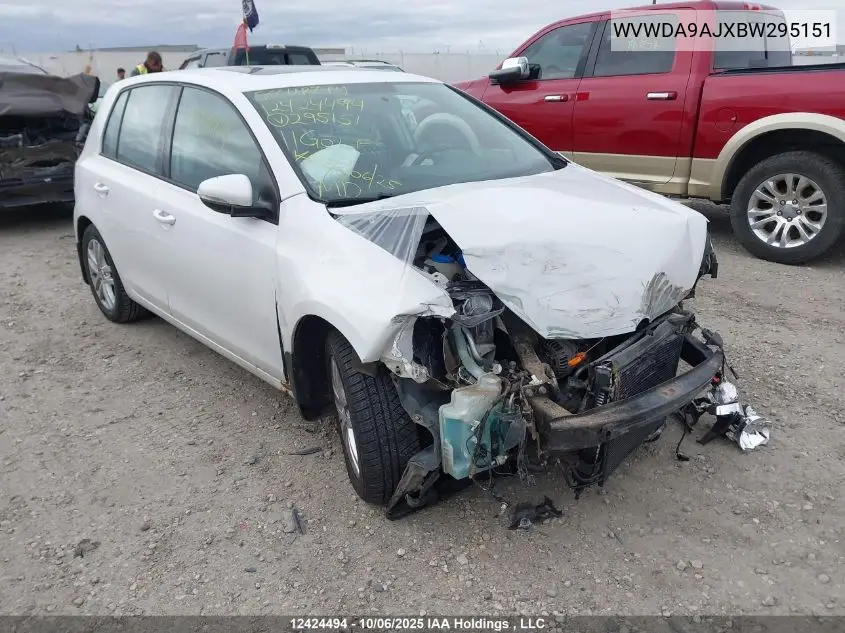 WVWDA9AJXBW295151 2011 Volkswagen Golf 2.5L Comfortline/2.5L Highline/2.5L Sportline/2.5L Trendline
