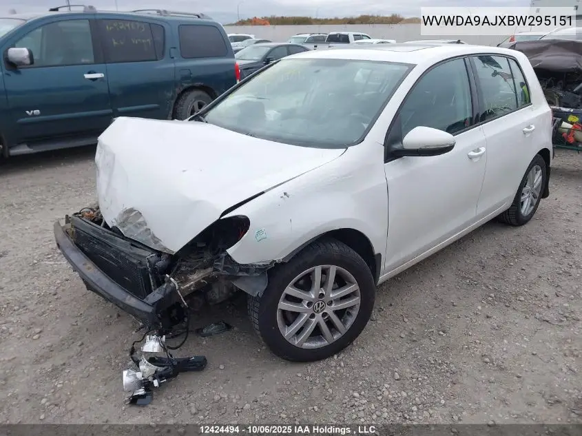 WVWDA9AJXBW295151 2011 Volkswagen Golf 2.5L Comfortline/2.5L Highline/2.5L Sportline/2.5L Trendline
