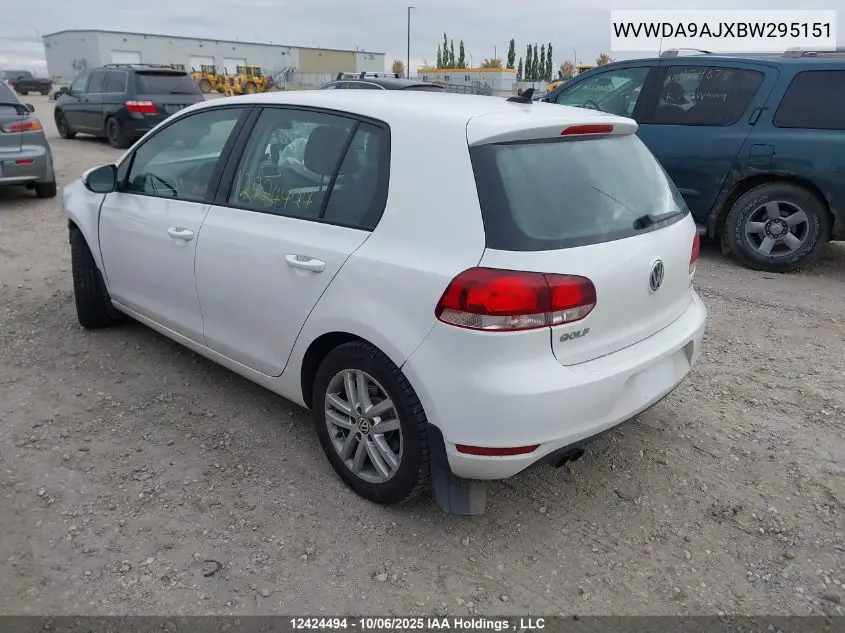 WVWDA9AJXBW295151 2011 Volkswagen Golf 2.5L Comfortline/2.5L Highline/2.5L Sportline/2.5L Trendline