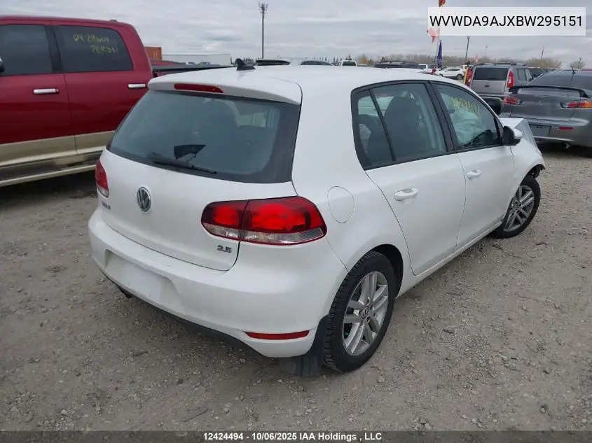 WVWDA9AJXBW295151 2011 Volkswagen Golf 2.5L Comfortline/2.5L Highline/2.5L Sportline/2.5L Trendline
