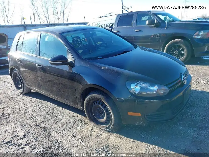 WVWDA7AJ6BW285236 2011 Volkswagen Golf