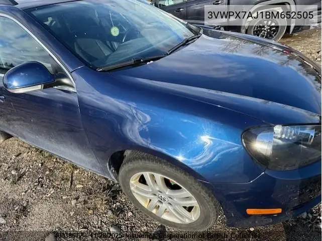 3VWPX7AJ1BM652505 2011 Volkswagen Golf