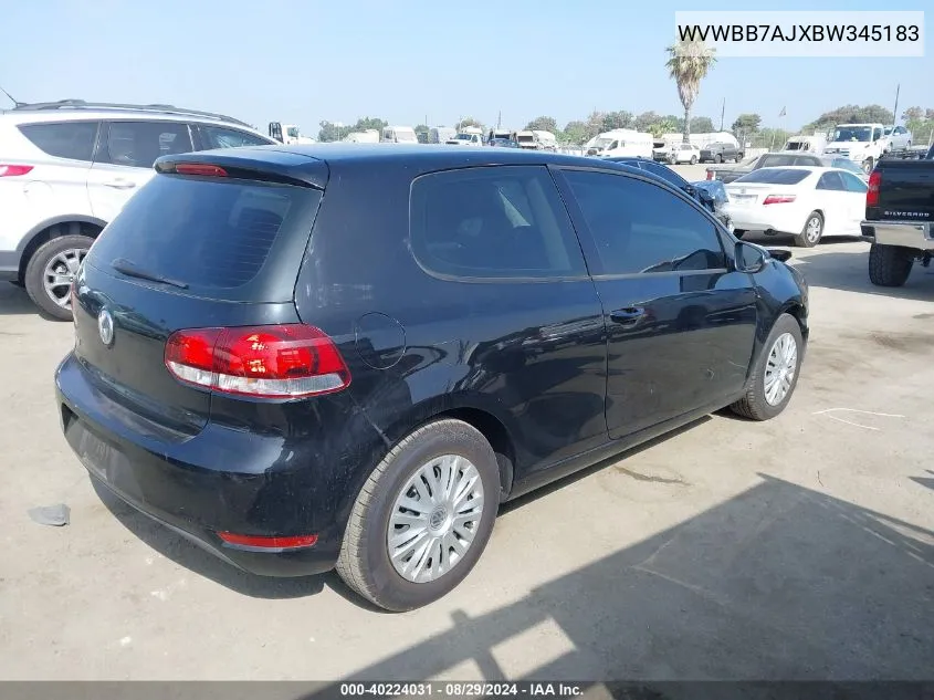 WVWBB7AJXBW345183 2011 Volkswagen Golf 2.5L 2-Door