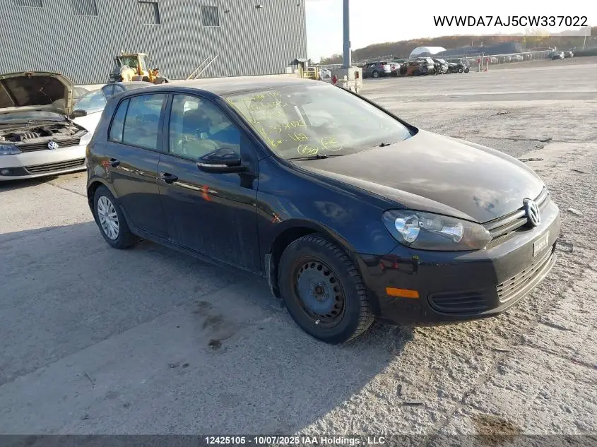 WVWDA7AJ5CW337022 2012 Volkswagen Golf