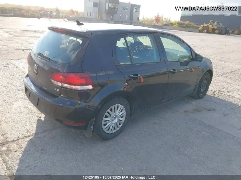 WVWDA7AJ5CW337022 2012 Volkswagen Golf