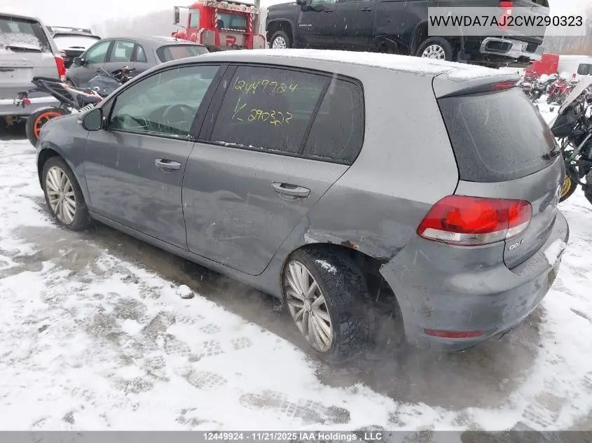 WVWDA7AJ2CW290323 2012 Volkswagen Golf