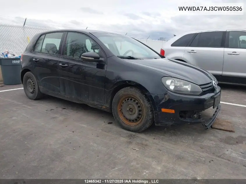 WVWDA7AJ3CW050536 2012 Volkswagen Golf 2.5L Comfortline/2.5L Highline/2.5L Sportline/2.5L Trendline