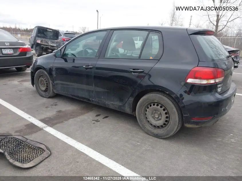 WVWDA7AJ3CW050536 2012 Volkswagen Golf 2.5L Comfortline/2.5L Highline/2.5L Sportline/2.5L Trendline