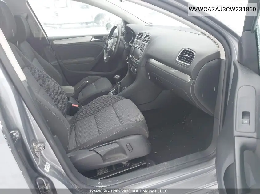 WVWCA7AJ3CW231860 2012 Volkswagen Golf 2.5L Comfortline/2.5L Highline/2.5L Sportline/2.5L Trendline