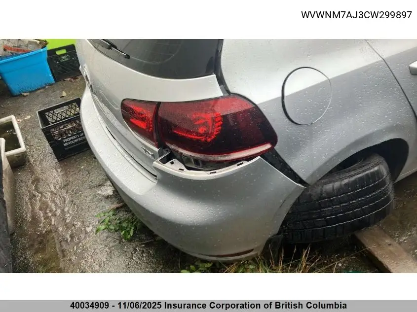 WVWNM7AJ3CW299897 2012 Volkswagen Golf
