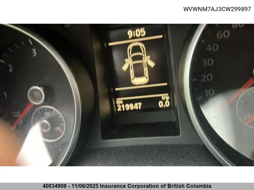 WVWNM7AJ3CW299897 2012 Volkswagen Golf
