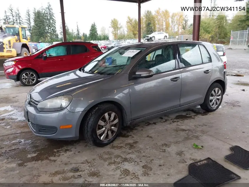 WVWDB7AJ2CW341154 2012 Volkswagen Golf 2.5L 4-Door