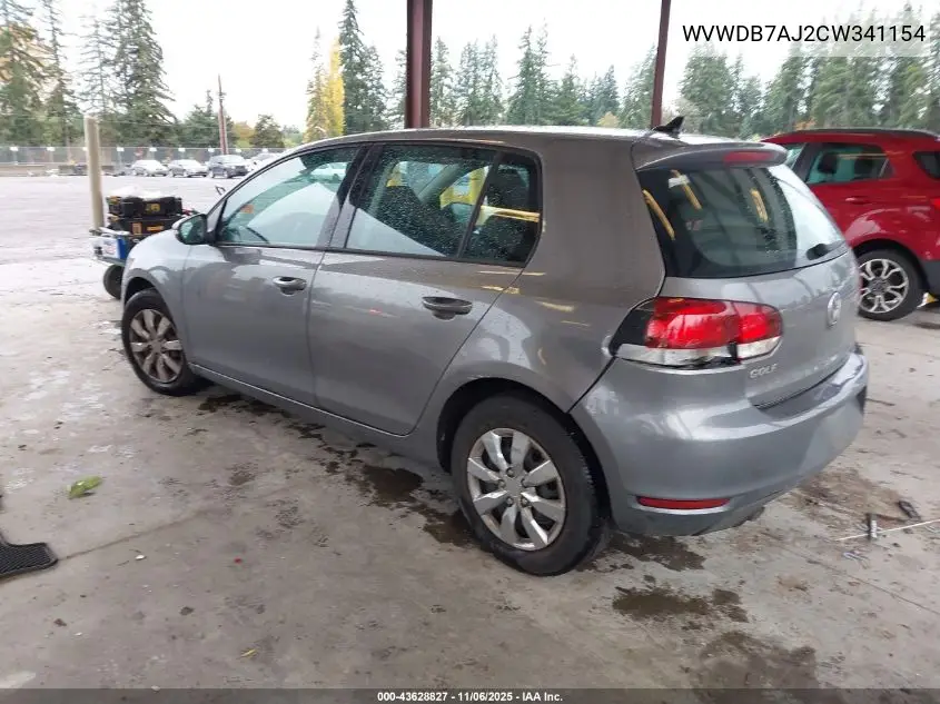 WVWDB7AJ2CW341154 2012 Volkswagen Golf 2.5L 4-Door