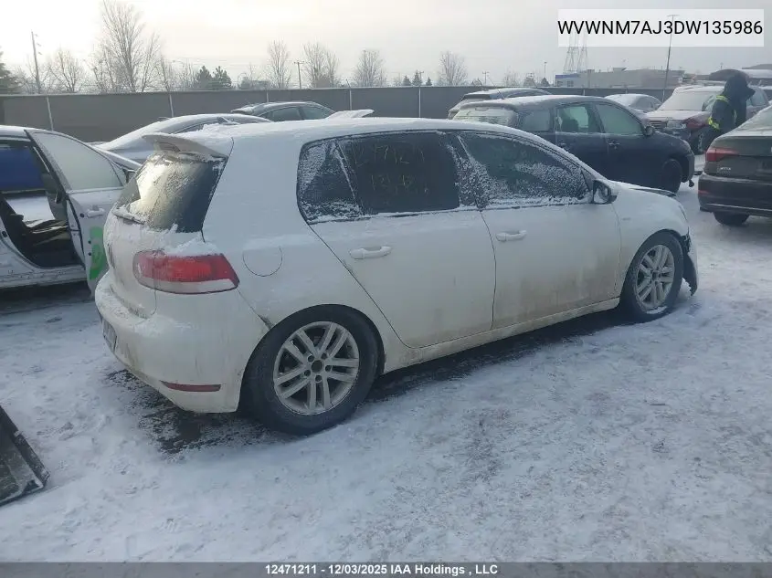 WVWNM7AJ3DW135986 2013 Volkswagen Golf 2.0 Tdi Comfortline/2.0 Tdi Highline/Wolfsburg Edition 2.0 Tdi