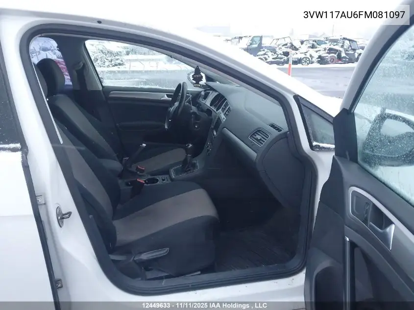 3VW117AU6FM081097 2015 Volkswagen Golf