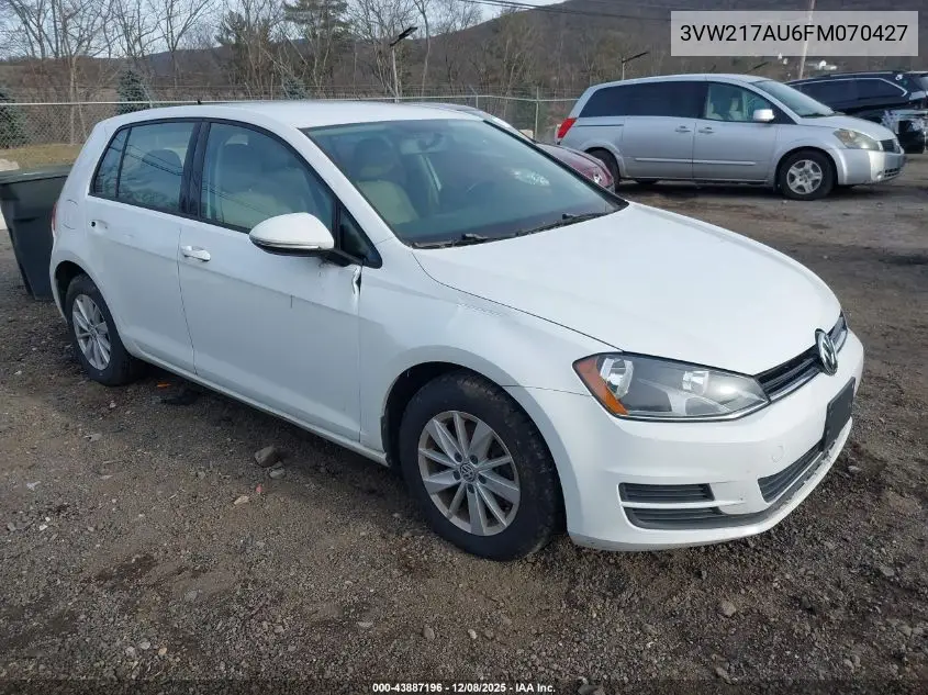 3VW217AU6FM070427 2015 Volkswagen Golf Tsi S 4-Door