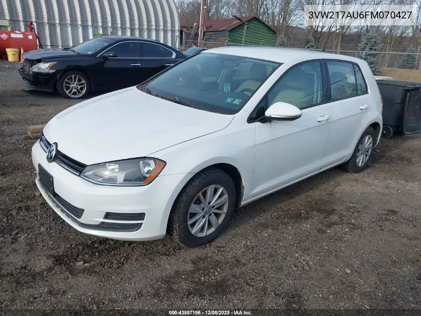 3VW217AU6FM070427 2015 Volkswagen Golf Tsi S 4-Door