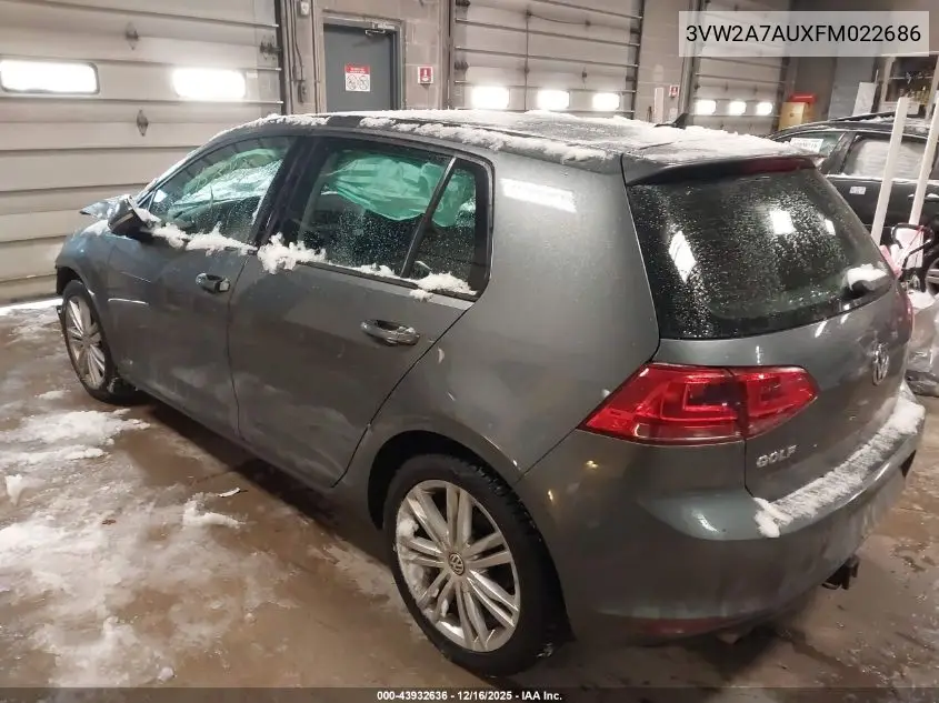 3VW2A7AUXFM022686 2015 Volkswagen Golf Tdi Se 4-Door
