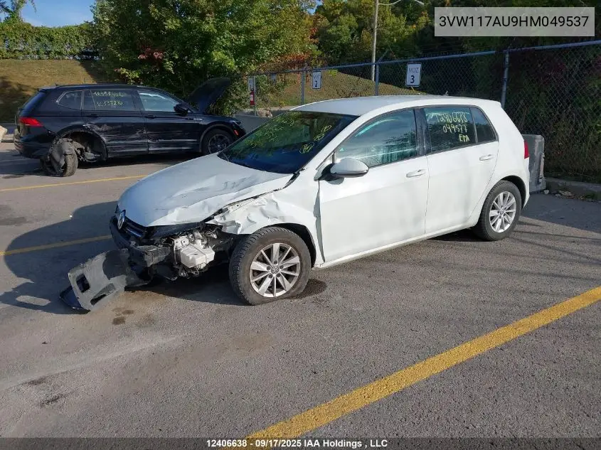 3VW117AU9HM049537 2017 Volkswagen Golf