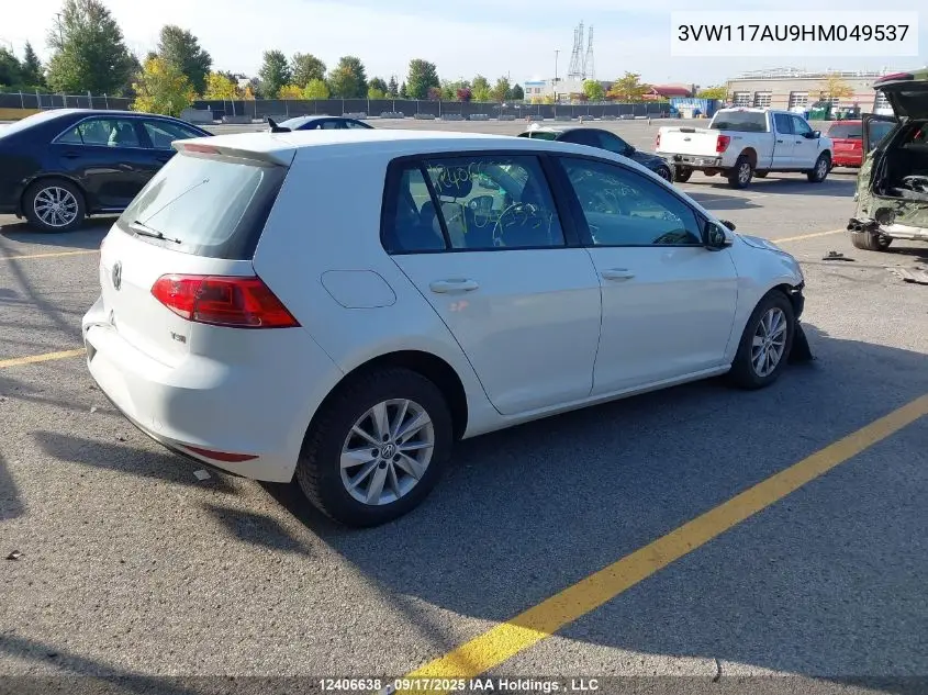 3VW117AU9HM049537 2017 Volkswagen Golf