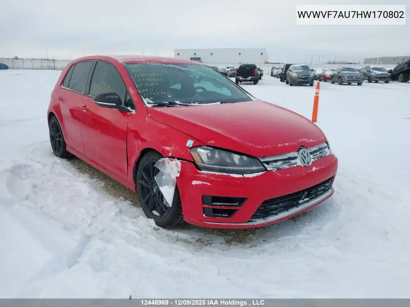 WVWVF7AU7HW170802 2017 Volkswagen Golf R