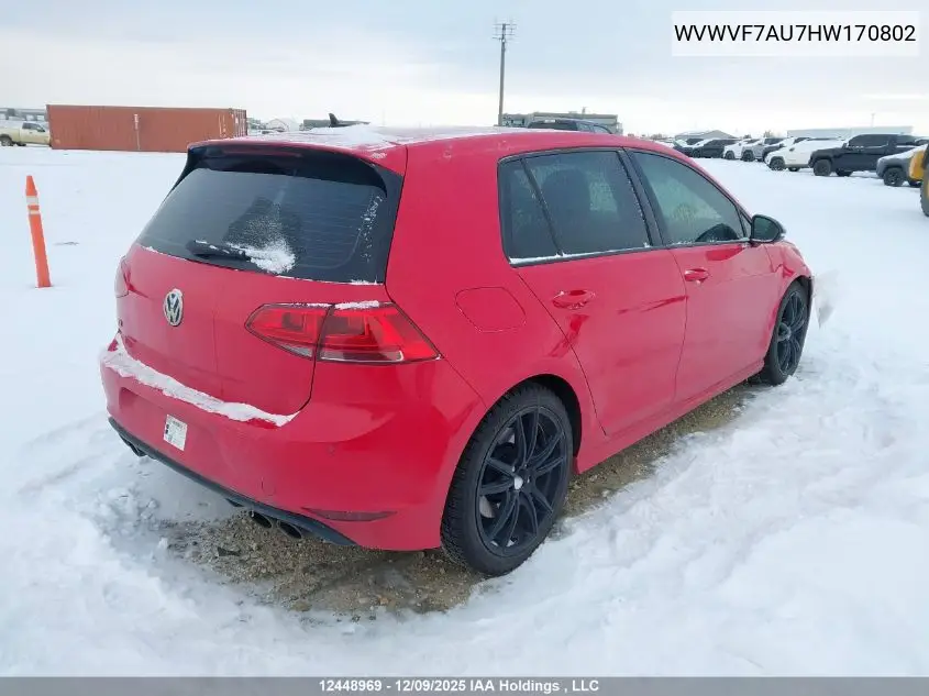 WVWVF7AU7HW170802 2017 Volkswagen Golf R
