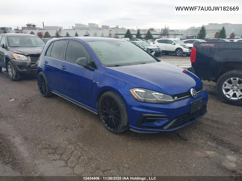 WVWWF7AU0JW182669 2018 Volkswagen Golf R
