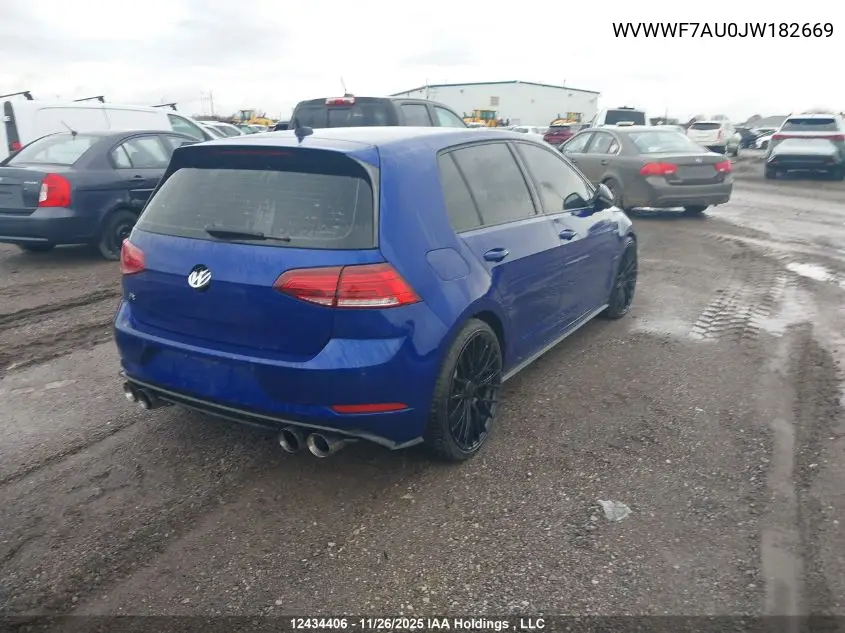 WVWWF7AU0JW182669 2018 Volkswagen Golf R