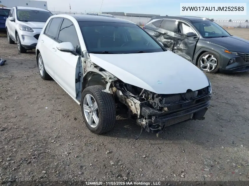 3VWG17AU1JM252583 2018 Volkswagen Golf 1.8 Tsi Comfortline/1.8 Tsi Highline/1.8 Tsi Trendline