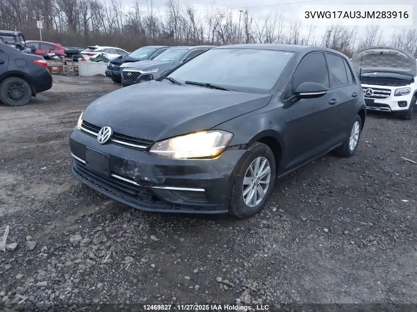 3VWG17AU3JM283916 2018 Volkswagen Golf S/Se