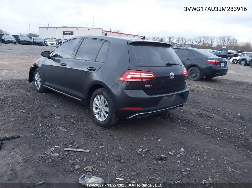 3VWG17AU3JM283916 2018 Volkswagen Golf S/Se