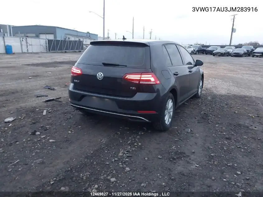 3VWG17AU3JM283916 2018 Volkswagen Golf S/Se