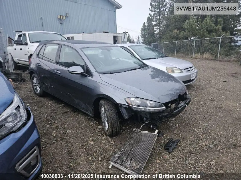 3VWB17AU1JM256448 2018 Volkswagen Golf