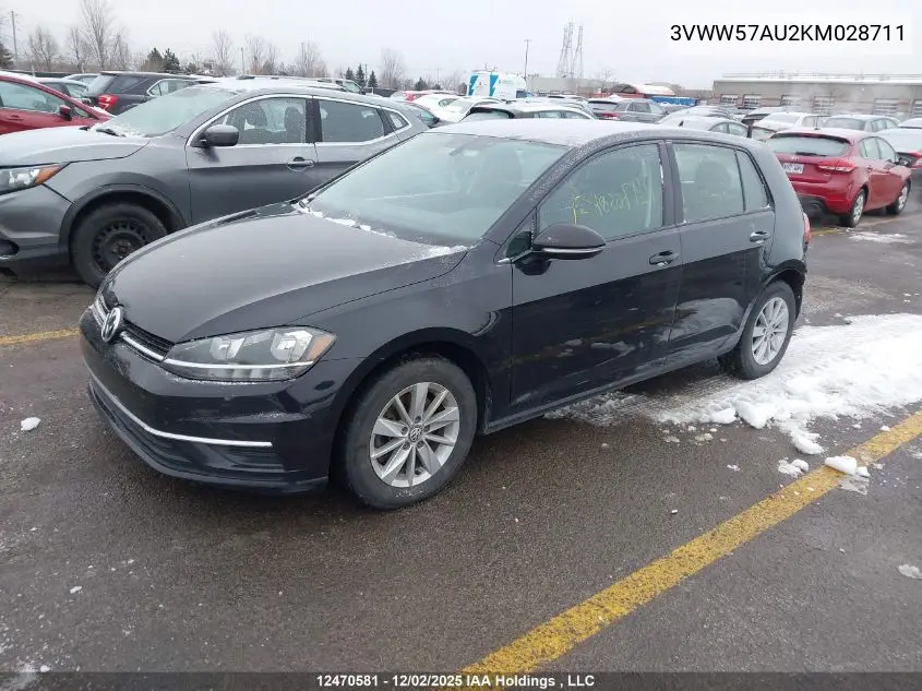 3VWW57AU2KM028711 2019 Volkswagen Golf 1.4 Tsi Comfortline/1.4 Tsi Execline/1.4 Tsi Highline