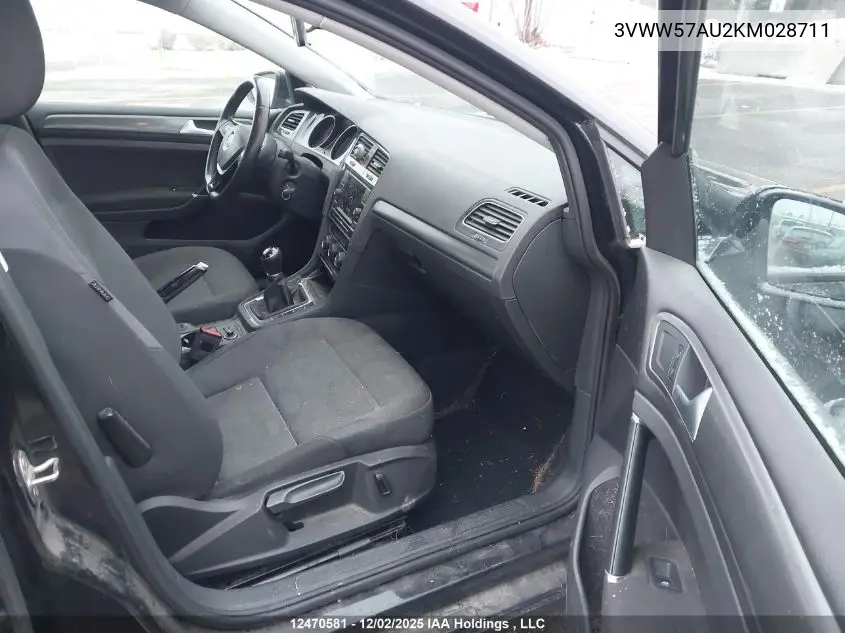 3VWW57AU2KM028711 2019 Volkswagen Golf 1.4 Tsi Comfortline/1.4 Tsi Execline/1.4 Tsi Highline