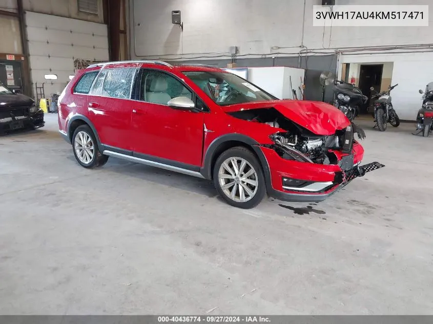 3VWH17AU4KM517471 2019 Volkswagen Golf Alltrack Tsi S/Tsi Se/Tsi Sel