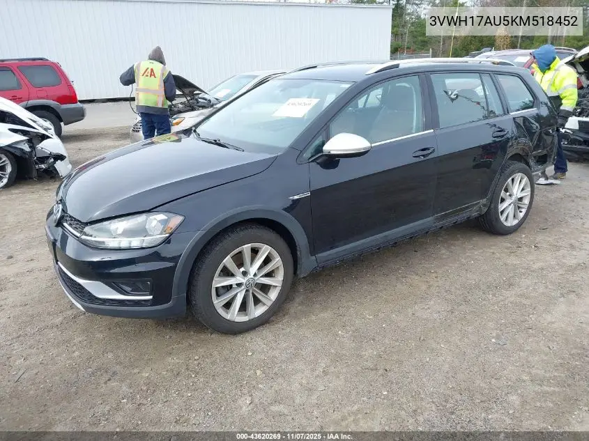3VWH17AU5KM518452 2019 Volkswagen Golf Alltrack Tsi S/Tsi Se/Tsi Sel