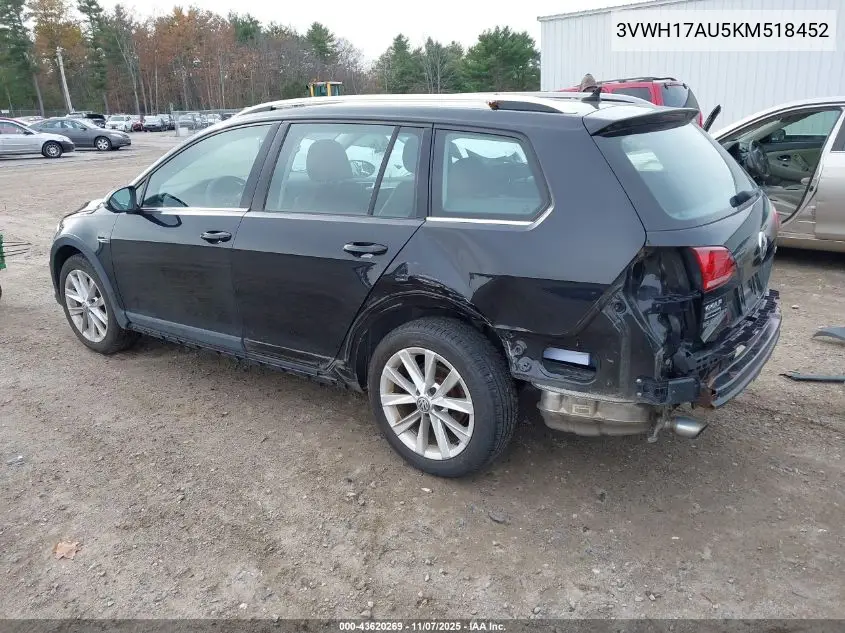 3VWH17AU5KM518452 2019 Volkswagen Golf Alltrack Tsi S/Tsi Se/Tsi Sel