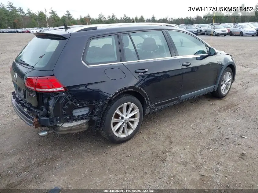 3VWH17AU5KM518452 2019 Volkswagen Golf Alltrack Tsi S/Tsi Se/Tsi Sel