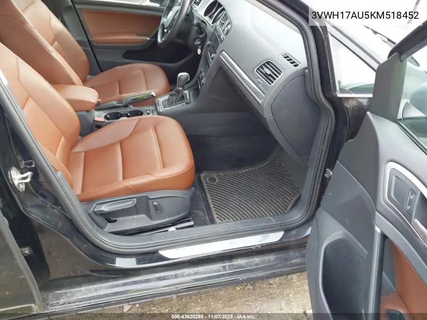 3VWH17AU5KM518452 2019 Volkswagen Golf Alltrack Tsi S/Tsi Se/Tsi Sel