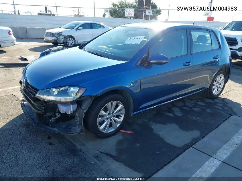 3VWG57AU6LM004983 2020 Volkswagen Golf 1.4T Tsi