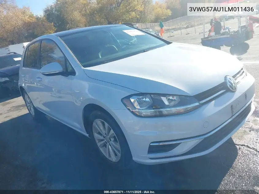 3VWG57AU1LM011436 2020 Volkswagen Golf 1.4T Tsi