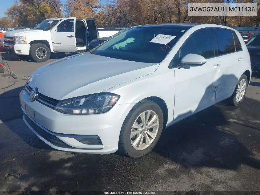 3VWG57AU1LM011436 2020 Volkswagen Golf 1.4T Tsi